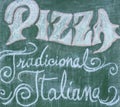 Vintage Chalkboard Pizza menu with traditional Italian sign, Guatape Royalty Free Stock Photo