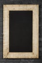 Vintage Chalkboard Reclaimed Wood Frame on Brick Wall Royalty Free Stock Photo