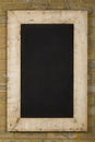 Vintage Chalkboard Reclaimed Wood Frame on Brick Wall