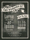 Vintage chalkboard Wedding Invitation card background