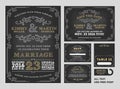 Vintage Chalkboard Wedding Invitations design sets