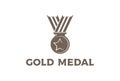 Vintage Champions Gold Medal Badge Emblem Logo