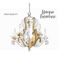Vintage chandelier isolated
