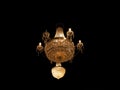 vintage chandelier, warm yellow light
