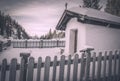 Vintage chapel in winter settings Royalty Free Stock Photo