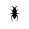 Vintage character black beetle on white background. Retro, graphic, logo design. Isolated vector illustration. Royalty Free Stock Photo