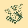 Vintage character design of hole puncher