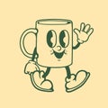 Vintage character design of mug