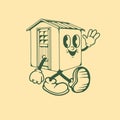 Vintage character design of simple house