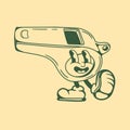 Vintage character design of a whistle