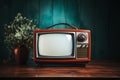 Vintage charm Still life featuring a classic red retro TV
