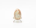 vintage charming onyx stone egg on decorated little stand Royalty Free Stock Photo