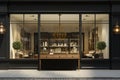 Vintage charming store front with wood carpentry and an elegant retro feel. 3d render. ia generated