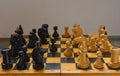 Vintage chess - board game, Royalty Free Stock Photo