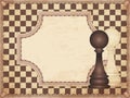 Vintage chess card with two pawns Royalty Free Stock Photo