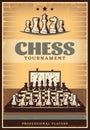 Vintage Chess Competition Poster Royalty Free Stock Photo