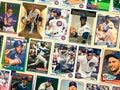 Vintage Chicago Cubs baseball trading card collage