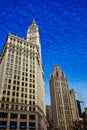 Chicago Architecture, Wrigley Building and Tribune Tower, USA Royalty Free Stock Photo