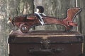 Vintage children's toy wooden airplane.