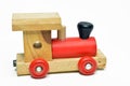 Vintage children toy - wooden colorful locomotive Royalty Free Stock Photo