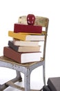 Vintage Childs School Chair and Books
