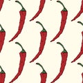 Vintage chili pepper pattern