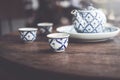 Vintage China Ceramic, Chinese Porcelain, Tea set Royalty Free Stock Photo