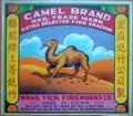 Vintage China Macau Macao Wang Yick Fireworks Label Firecracker Label Camel Brand Collectible Graphic Design Colorful Print Poster