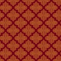 Vintage chinese seamless pattern with gold decor on red background Royalty Free Stock Photo