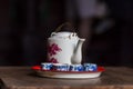 Vintage Chinese teapot and tea cups on wooden table,Chinese Tea Royalty Free Stock Photo