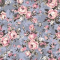 Vintage chintz roses seamless pattern Royalty Free Stock Photo