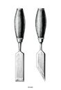 Vintage Chisel hand drawing clip art isolated on white background