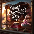 Vintage Chocolate Shop Display for World Chocolate Day Royalty Free Stock Photo