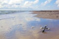 Vintage christ cross on the sea waves