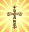 Vintage Christian Cross and sun rays Royalty Free Stock Photo