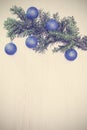 Vintage Christmas background, decoration on a wooden board. Royalty Free Stock Photo