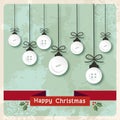 Vintage Christmas baubles buttons Royalty Free Stock Photo