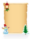 Vintage christmas blank scroll vector illustration