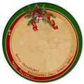 Vintage Christmas card.circle template