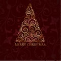 Vintage christmas card with holiday tree Royalty Free Stock Photo