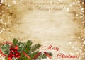 Vintage Christmas card with the wishes Royalty Free Stock Photo