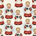 Vintage Christmas Caroler Figurine Pattern Royalty Free Stock Photo