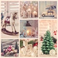 Vintage christmas collage Royalty Free Stock Photo