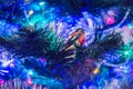 Vintage Christmas decorations on a blurred background. Royalty Free Stock Photo