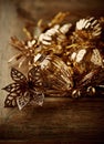Vintage Christmas Decorations on Wooden Background Royalty Free Stock Photo