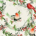 Vintage Christmas elements seamless pattern background Royalty Free Stock Photo