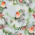 Vintage Christmas elements seamless pattern background Royalty Free Stock Photo