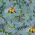 Vintage Christmas elements seamless pattern background Royalty Free Stock Photo