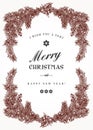 Vintage Christmas frame. Royalty Free Stock Photo