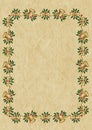 Vintage christmas greeting card with a beautiful pattern around the edge and a place for text or photo